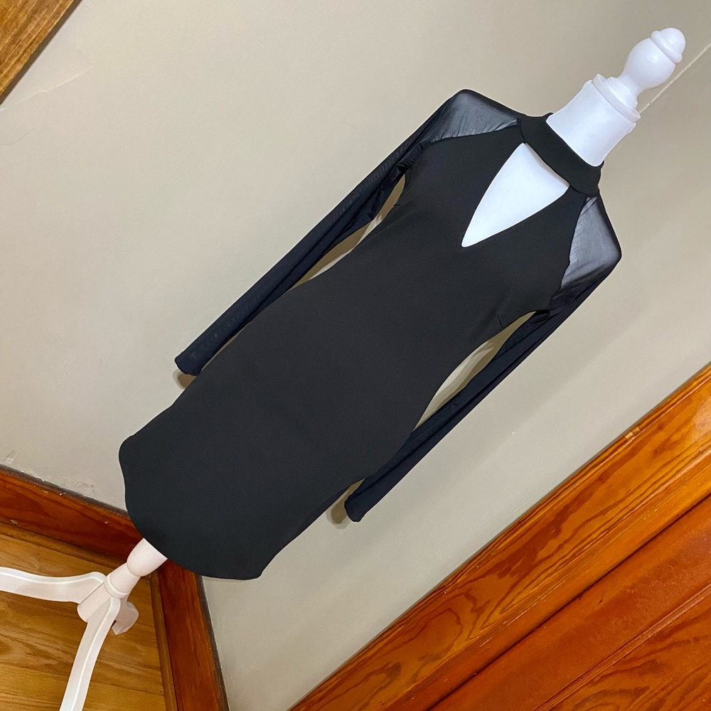 Black Midi Long Sleeve Dress - S